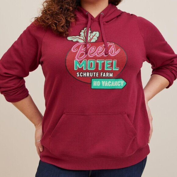 Torrid The Office Hoodie Dwight Schrute Farms Beets Motel Super Soft Size 3 Red - Picture 3 of 7